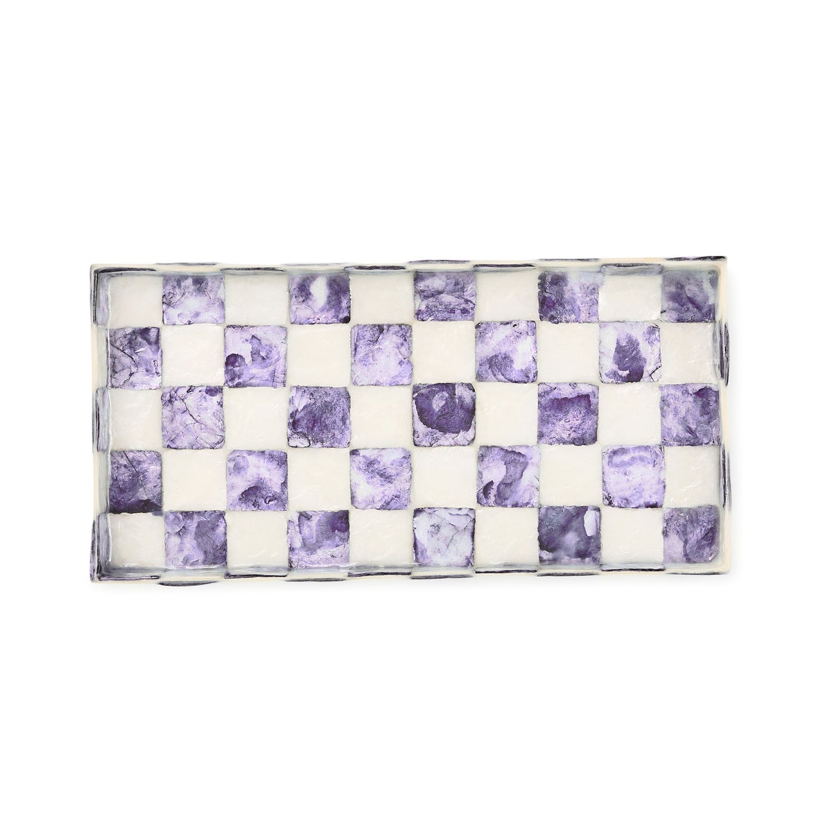 Violet Check Capiz Vanity Tray - Image 3