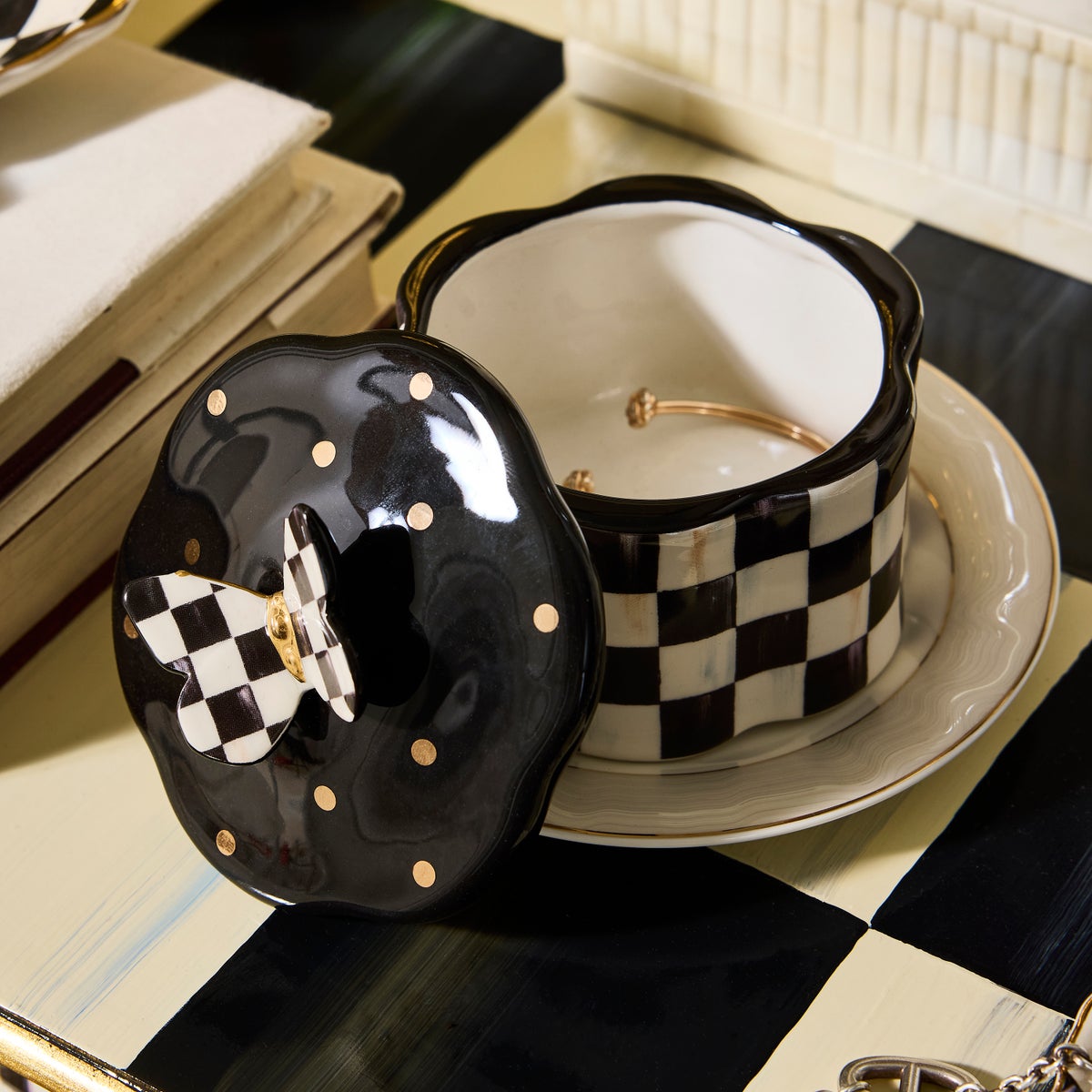 Courtly Check Butterfly Trinket Box - Image 5