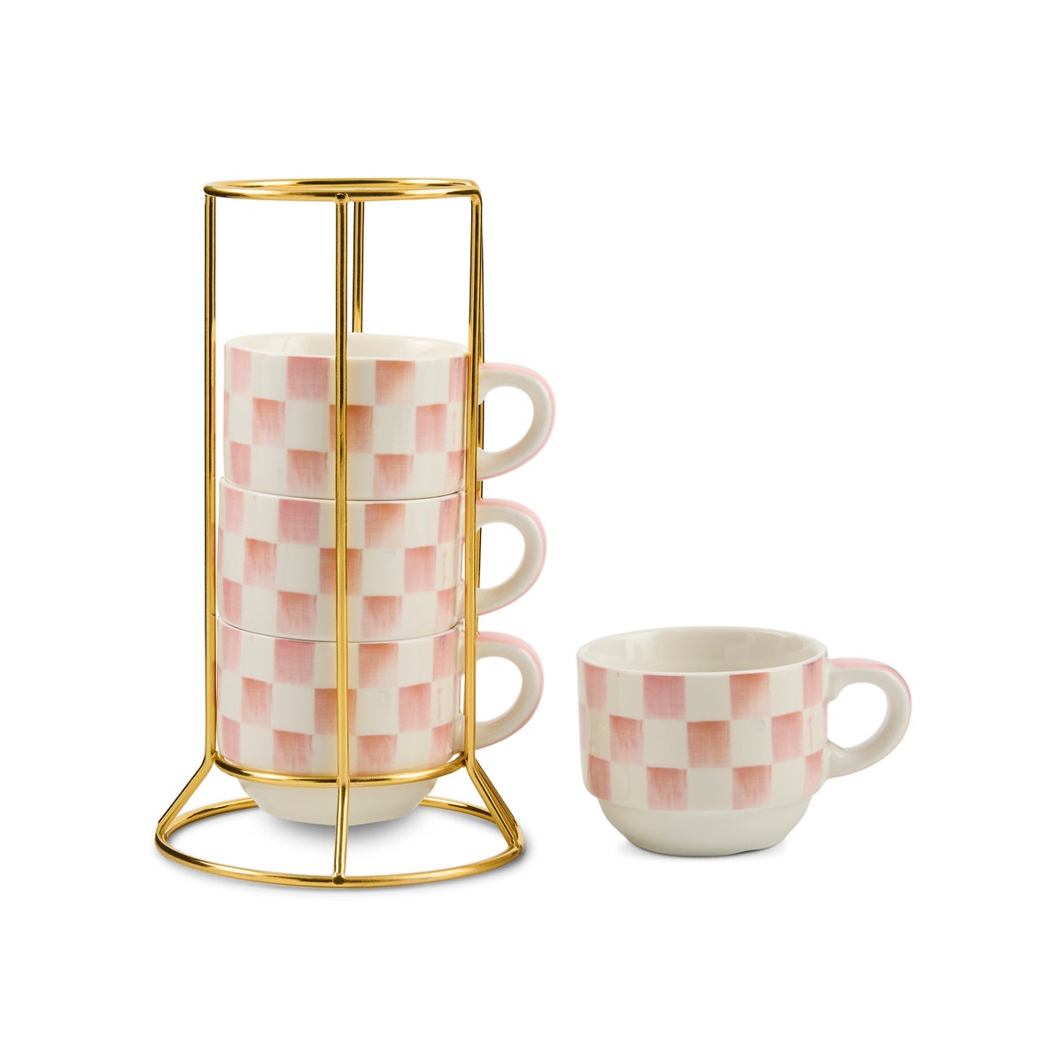 Rosy Check Cappuccino Cup Tower - Image 3