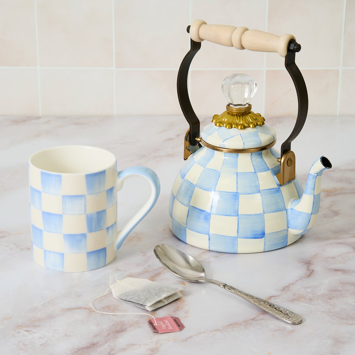 Sky Check Porcelain Mug - Image 2