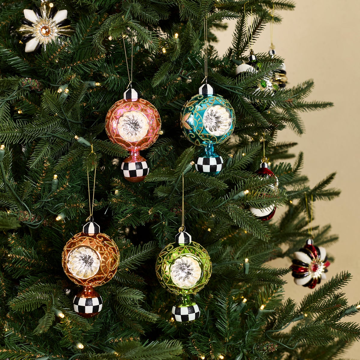 Confetti Reflector Glass Ornaments, Set of 4 - Image 2