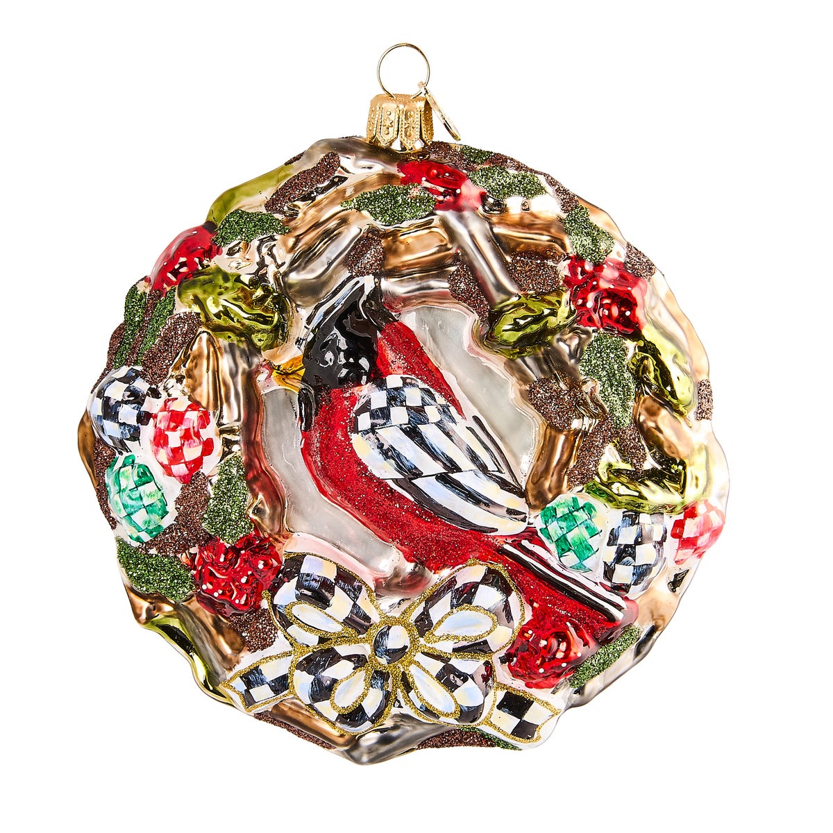 2025 MacKenzie-Childs Wreath Glass Ornament - Image 2