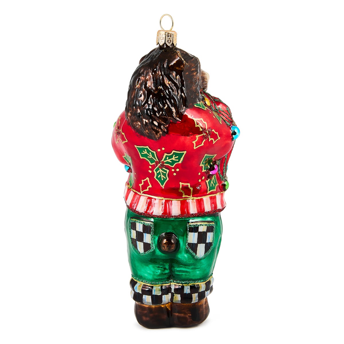 Deck The Halls Bear Glass Ornament - Image 2