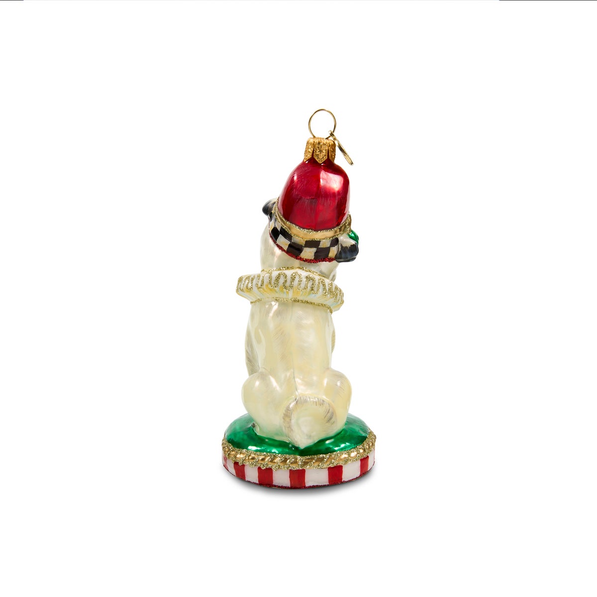 Holiday Pug Dog Glass Ornament - Image 3