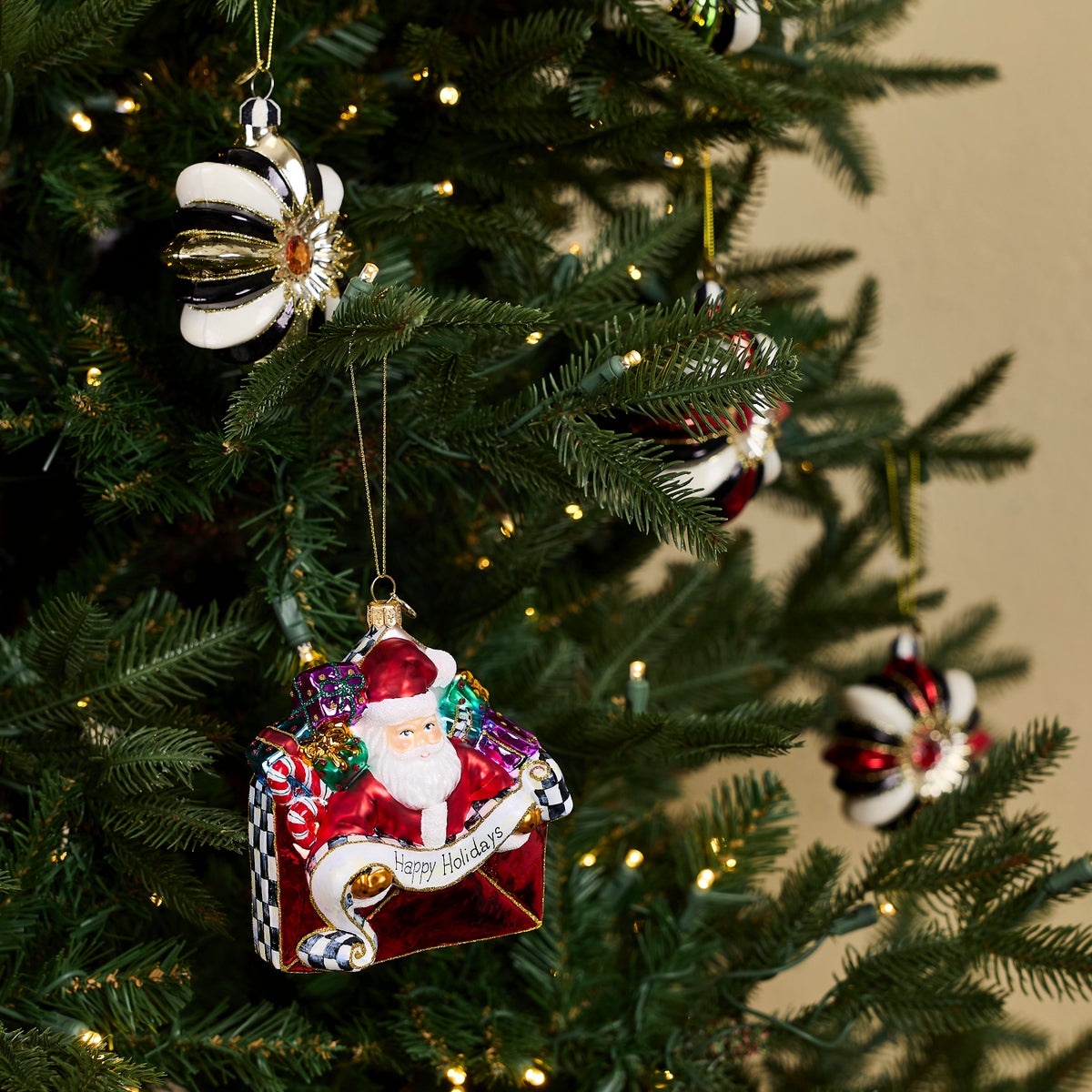Christmas Letter Santa Glass Ornament - Image 2