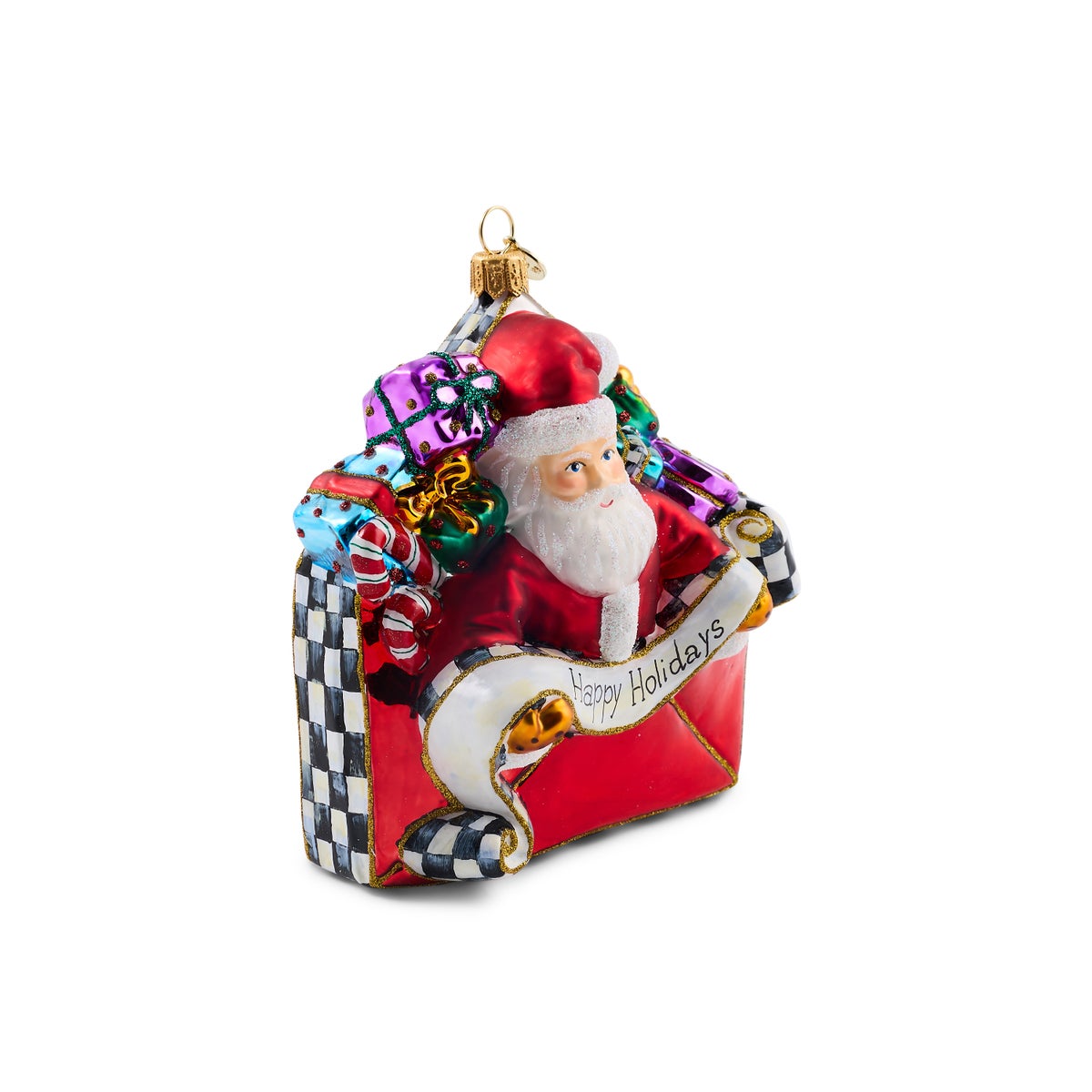 Christmas Letter Santa Glass Ornament - Image 5