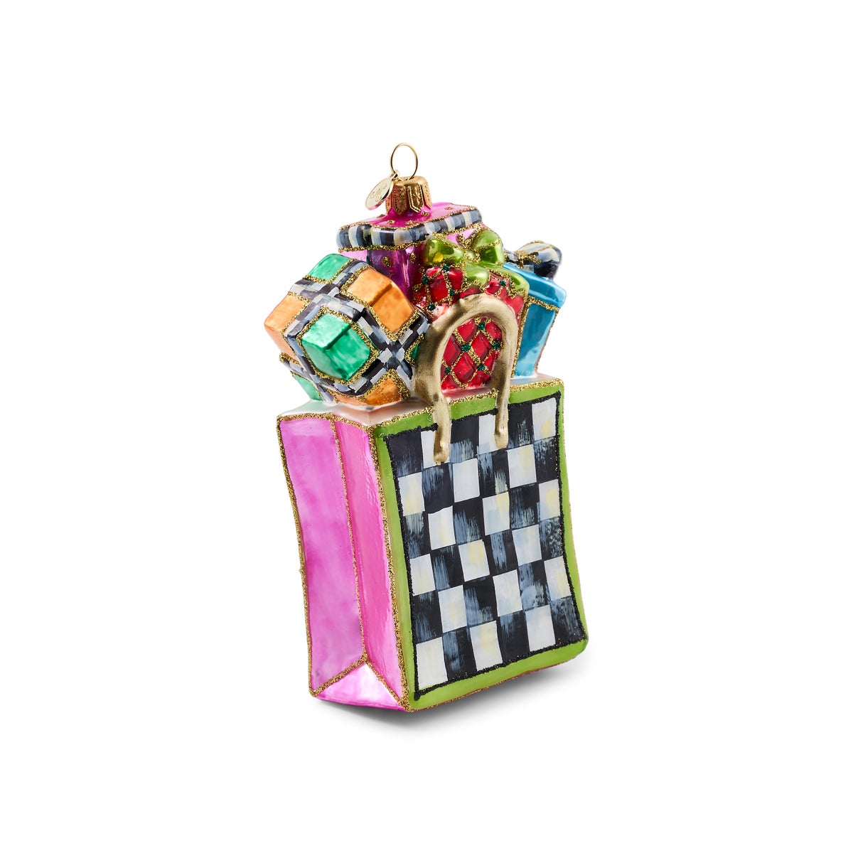 Confetti Shopping Bag Glass Ornament - Image 5