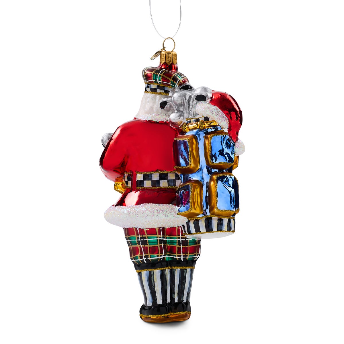 Golfing Santa Glass Ornament - Image 4