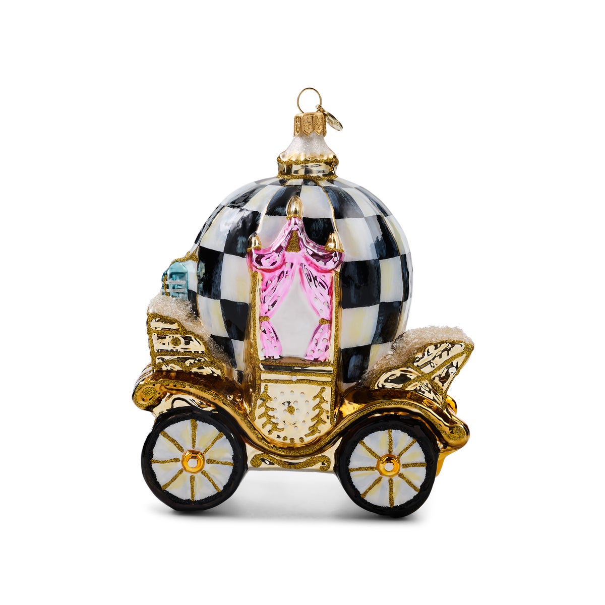 2026 Just Married Carriage Glass Ornament - Image 4
