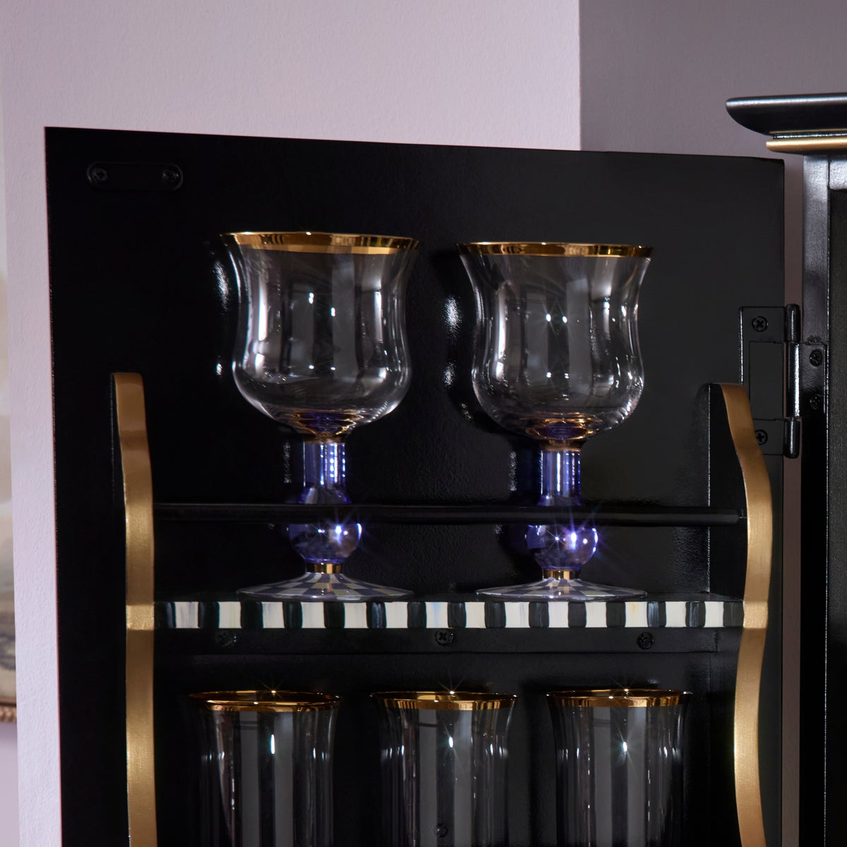 Violet Check Wine Glass - Image 3