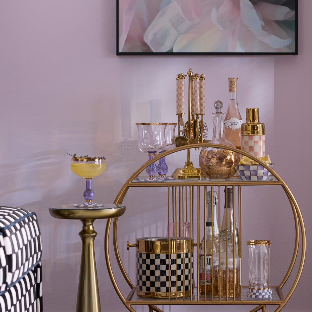 Violet Check Wine Glass - Image 4