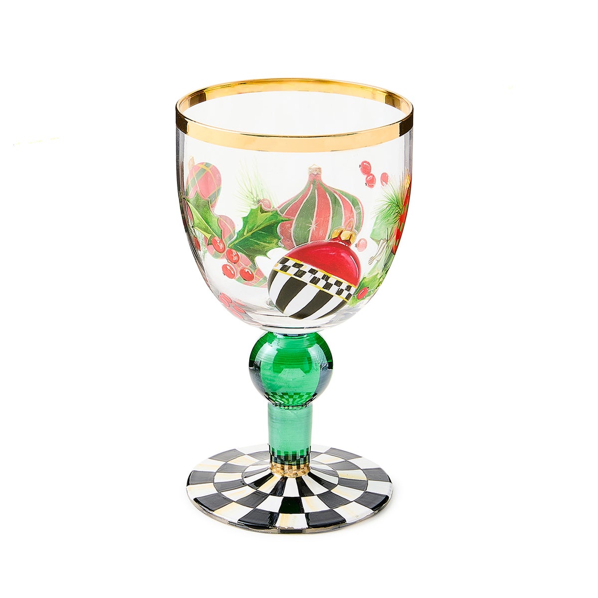 Deck the Halls Wine Glass
