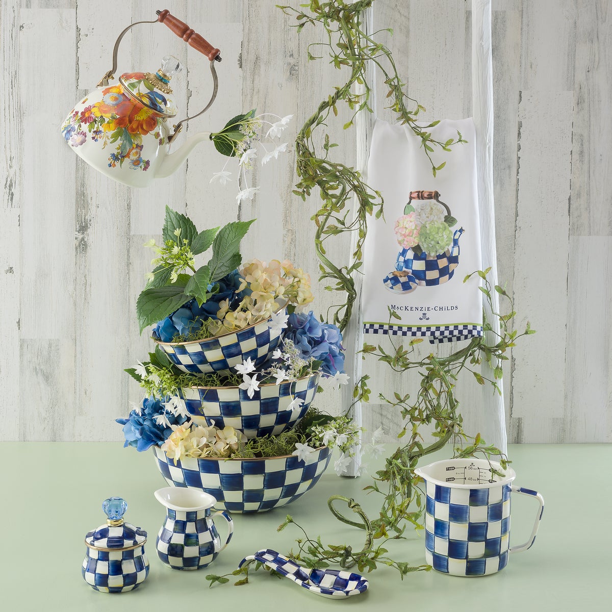 Hydrangea Tea Kettle Dish Towel - Image 2