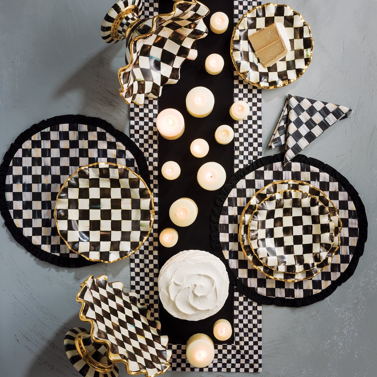 Courtly Check Black Table Runner - Image 3