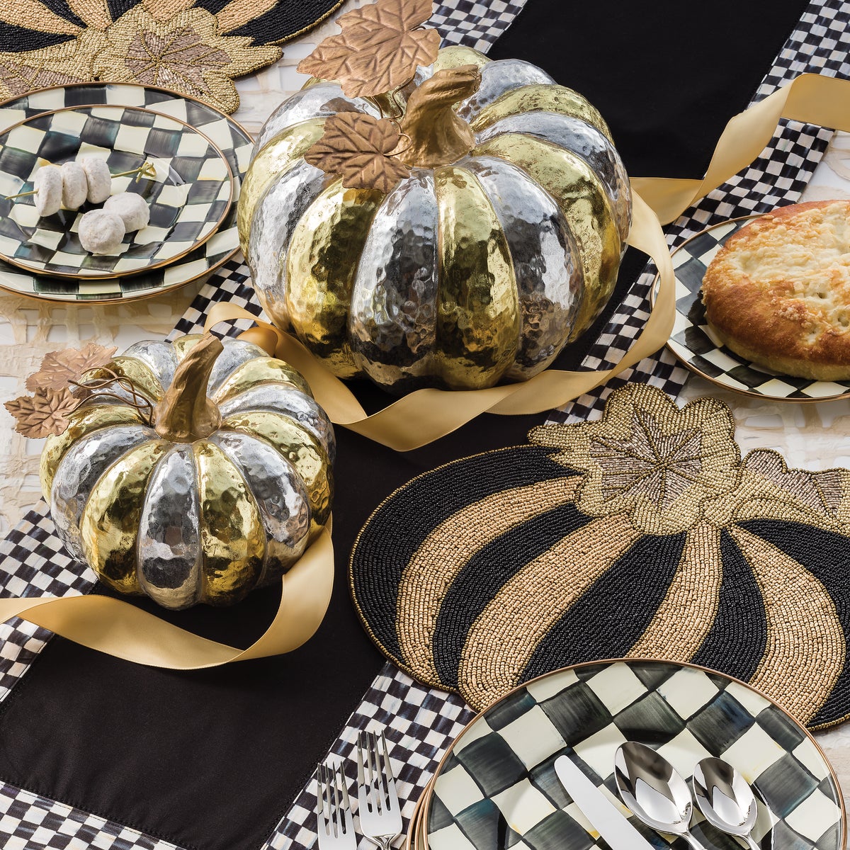 Courtly Check Black Table Runner - Image 5