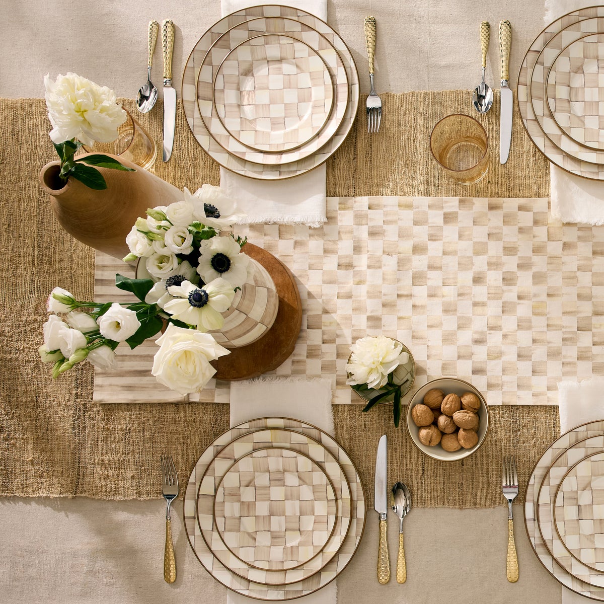 Mocha Check Table Runner - Image 2