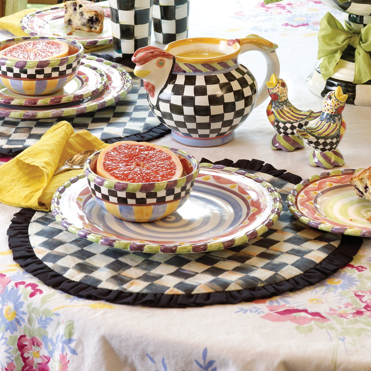 Courtly Check Round Placemat - Image 2