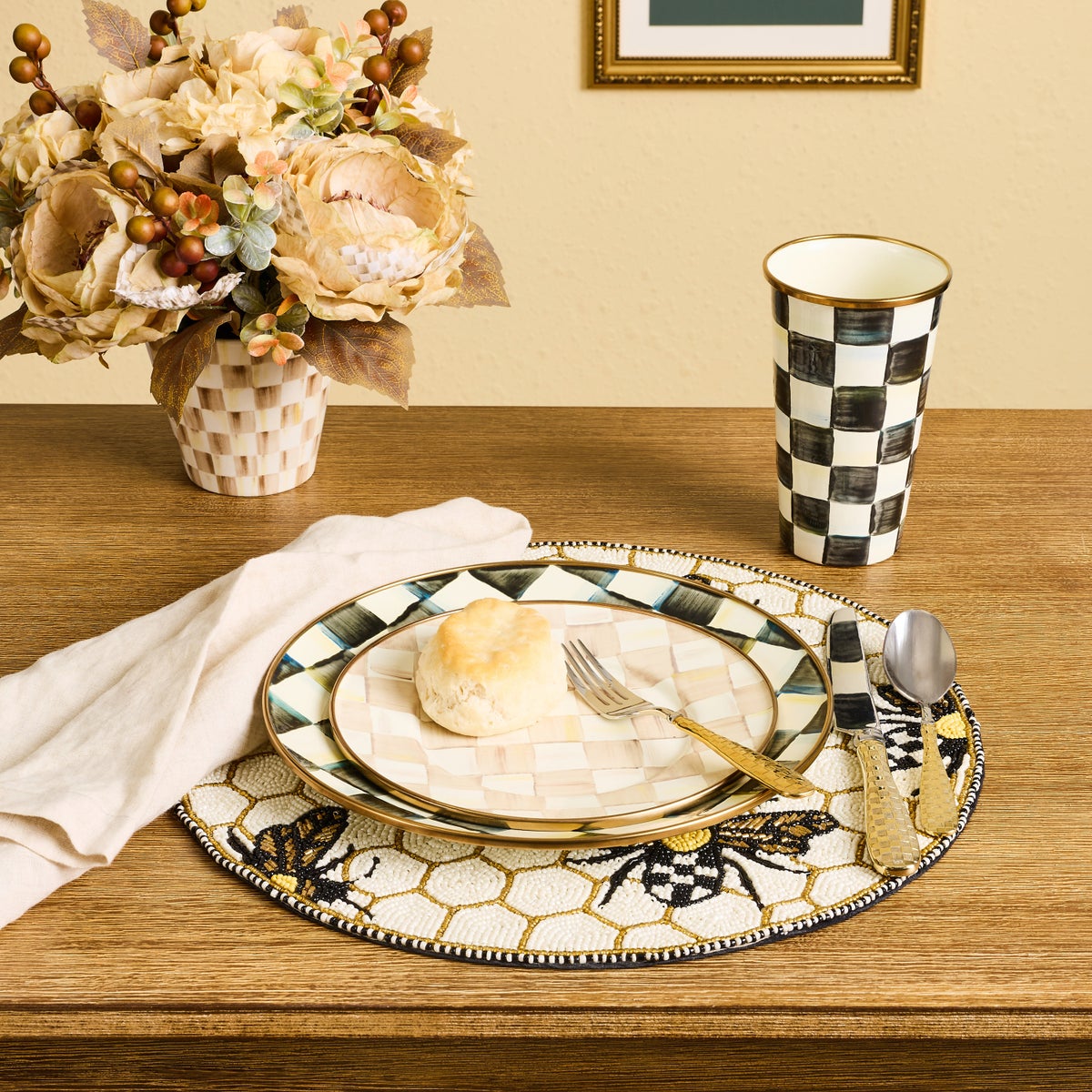 Gold Bee Beaded Placemat - Image 2