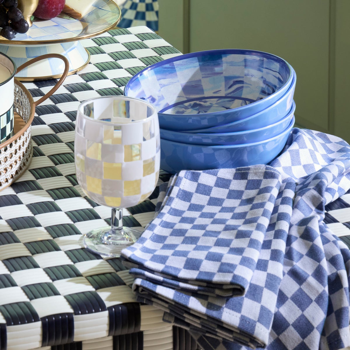 Indigo Check Napkin, Set of 4 - Image 5