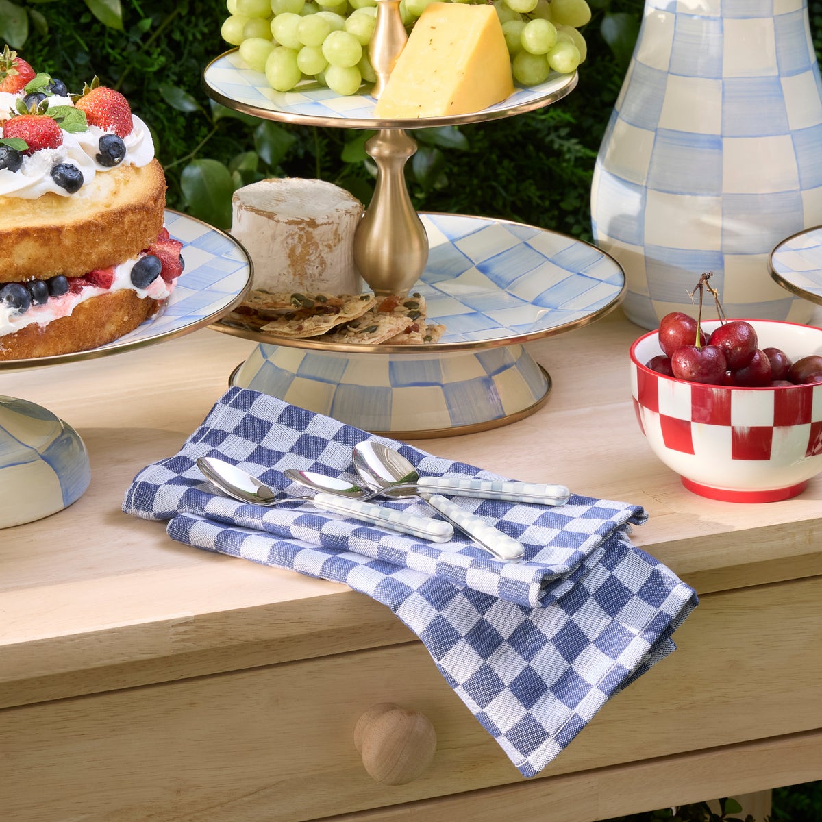 Indigo Check Napkin, Set of 4 - Image 7