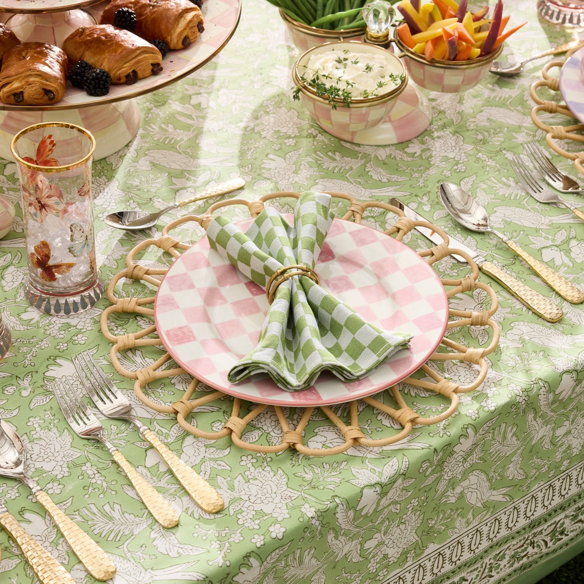Green Check Napkin, Set of 4 - Image 3