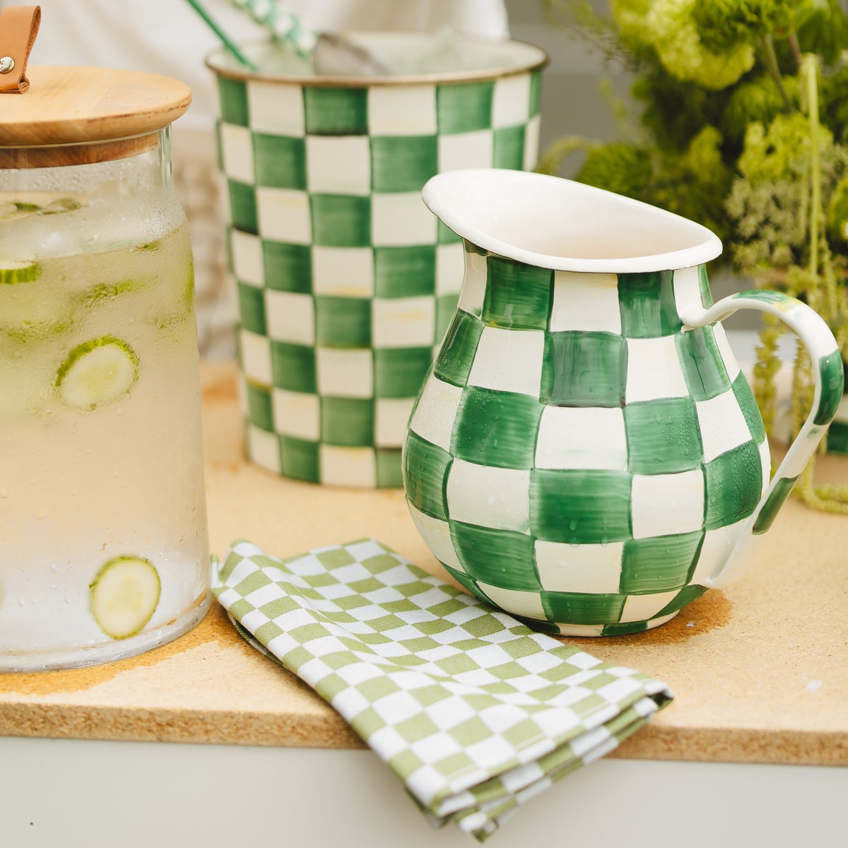 Green Check Napkin, Set of 4 - Image 4