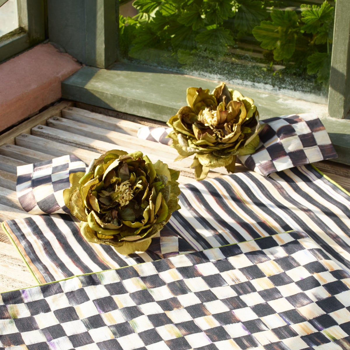 Courtly Check Cotton Napkin - Image 2