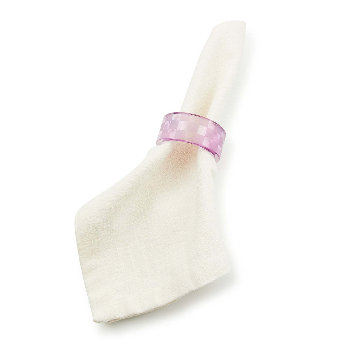 Lavender Check Napkin Rings, Set of 4 - Image 2