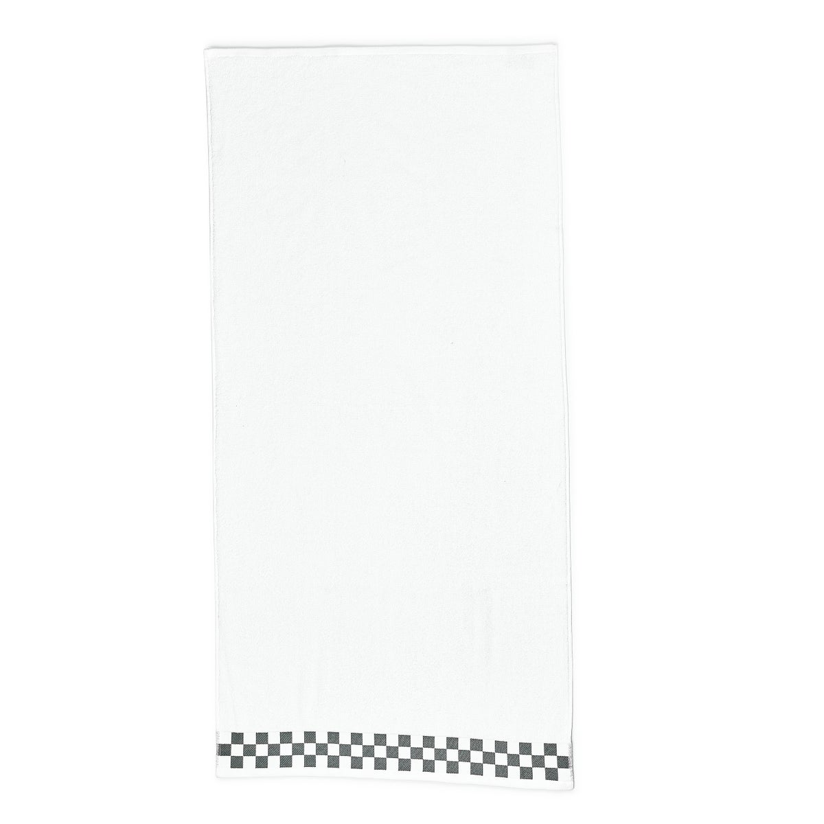 Bath Towel with Grey Check Border - Image 3