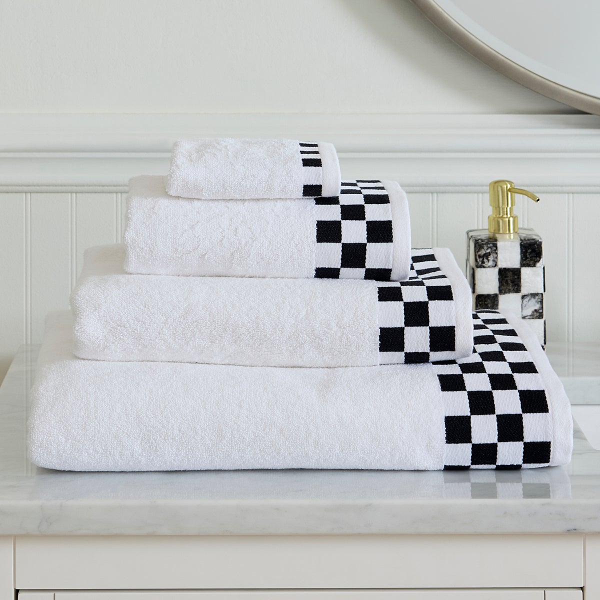 Bath Sheet with Black Check Border - Image 2