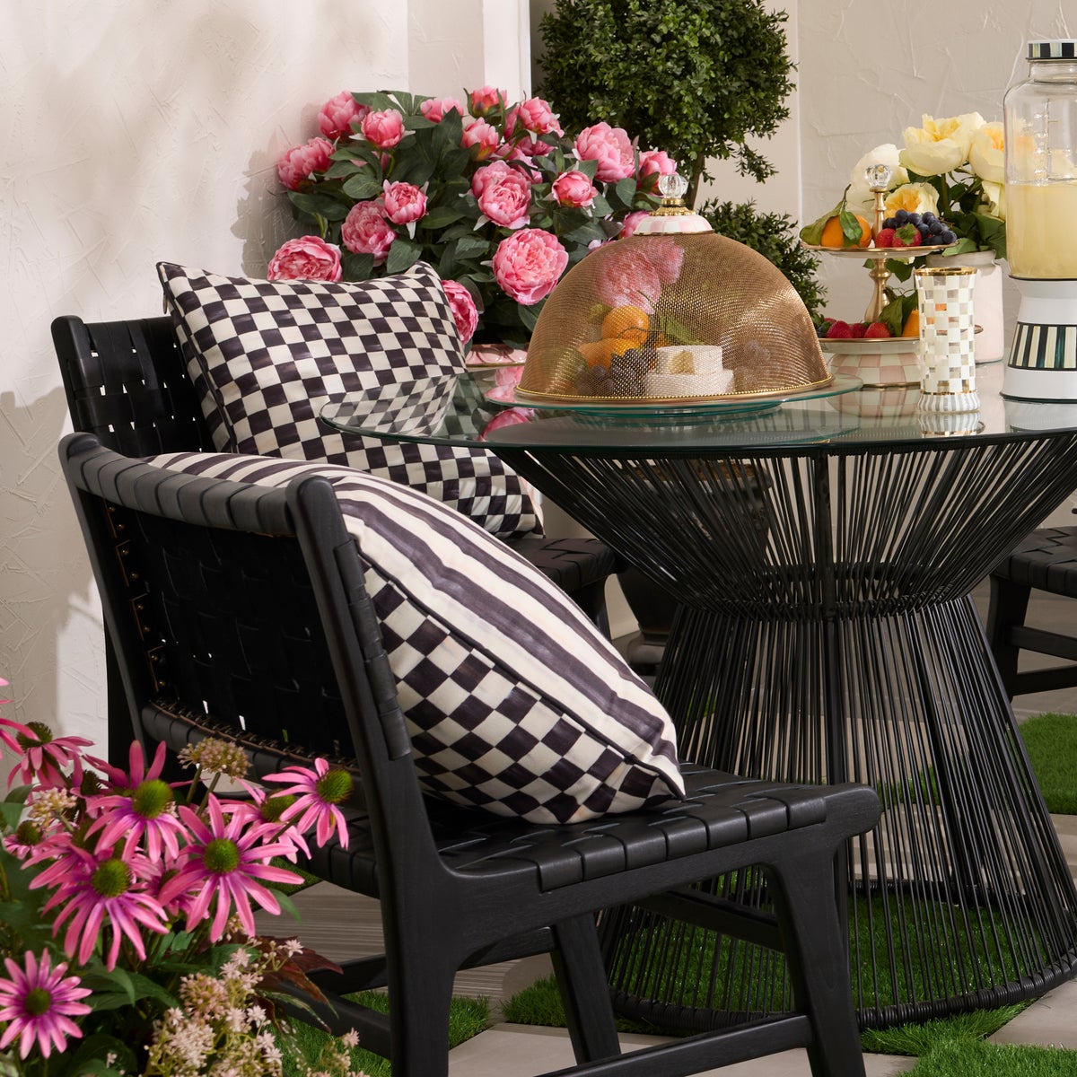 Courtly Check Printed Outdoor Pillow - Image 2