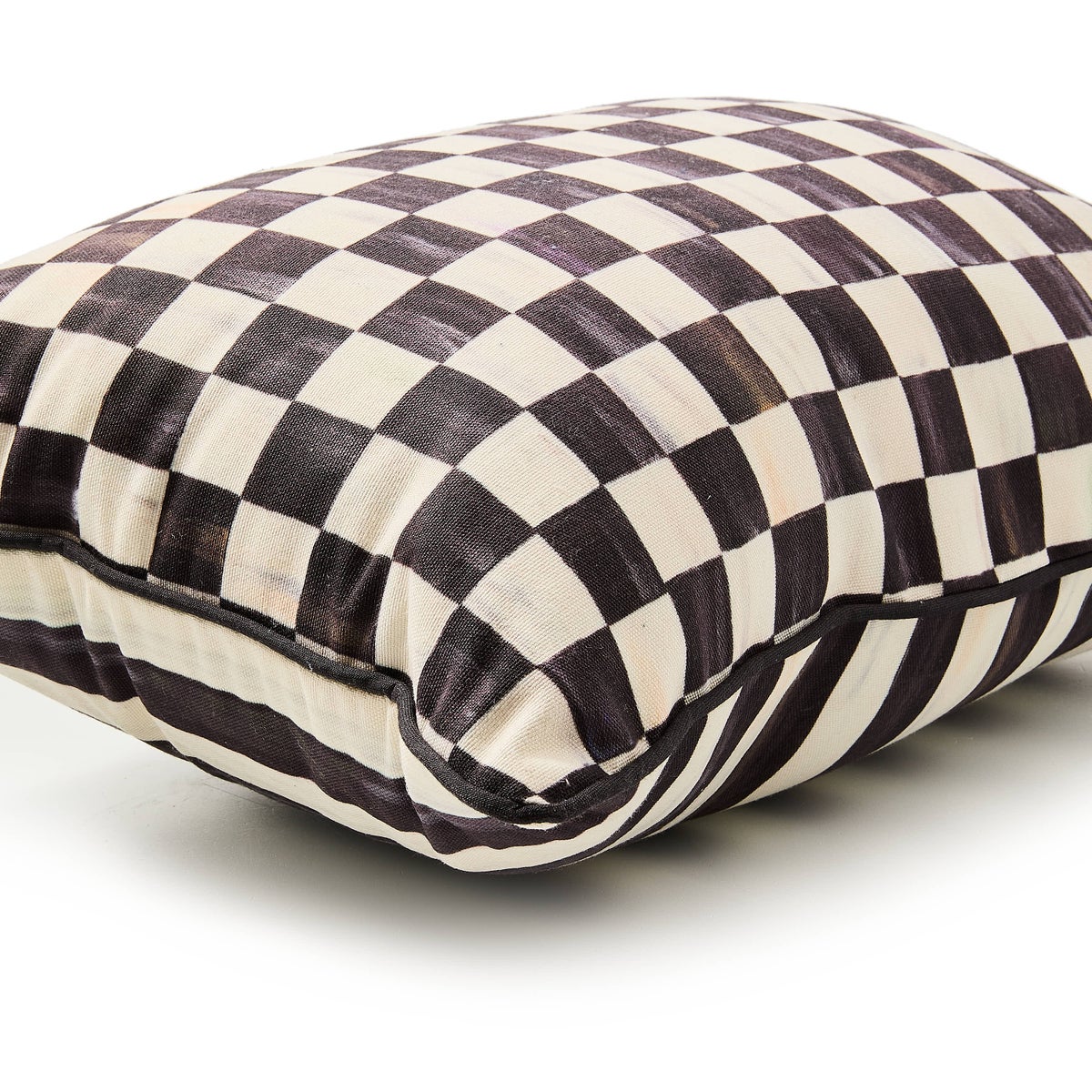 Courtly Check Printed Outdoor Lumbar Pillow - Image 3