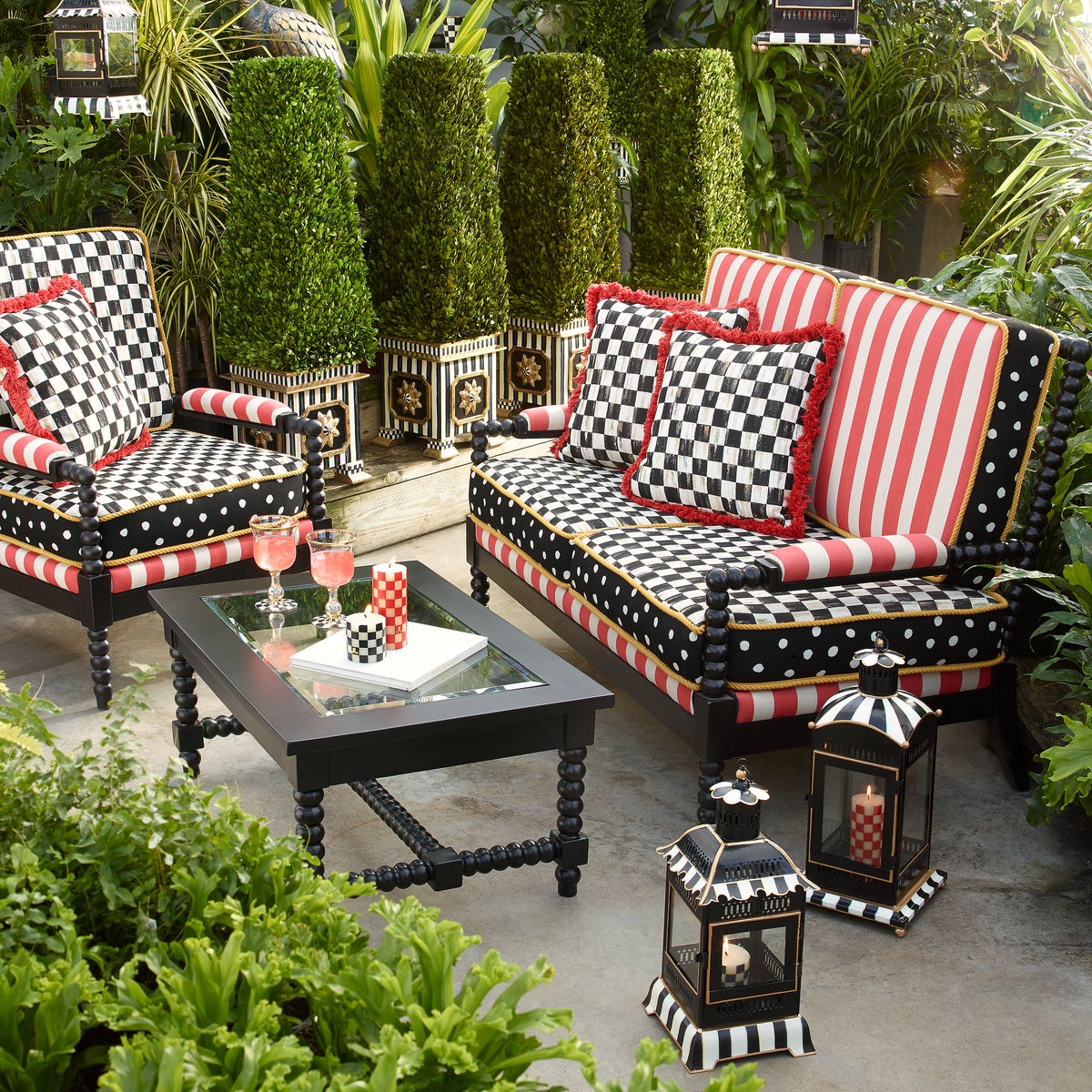 Courtly Check Spindle Outdoor Accent Pillow - Image 3