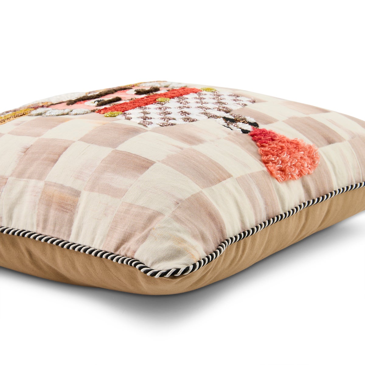 Mocha Check Nutcracker Throw Pillow - Image 3