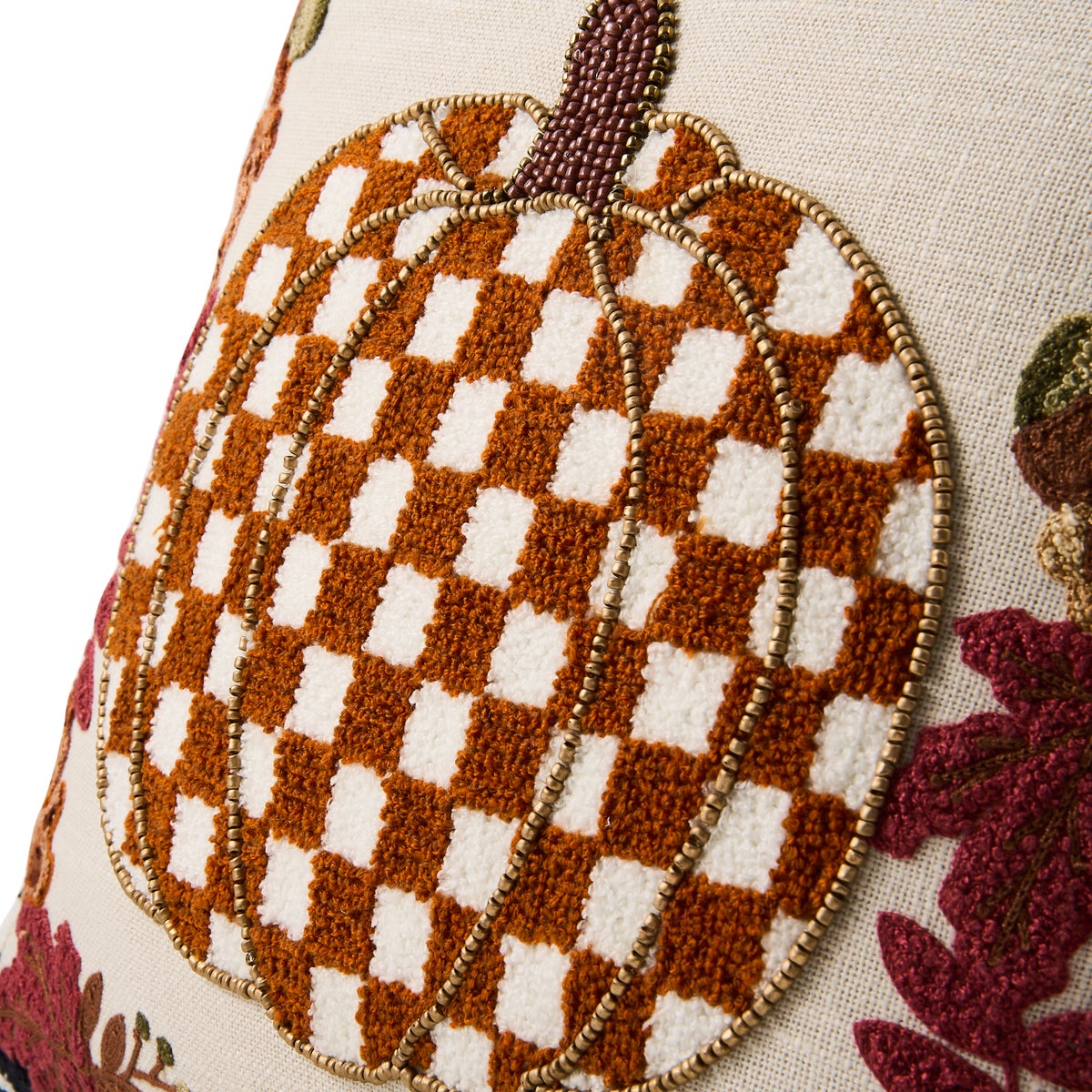 Check Pumpkin Throw Pillow - Image 4