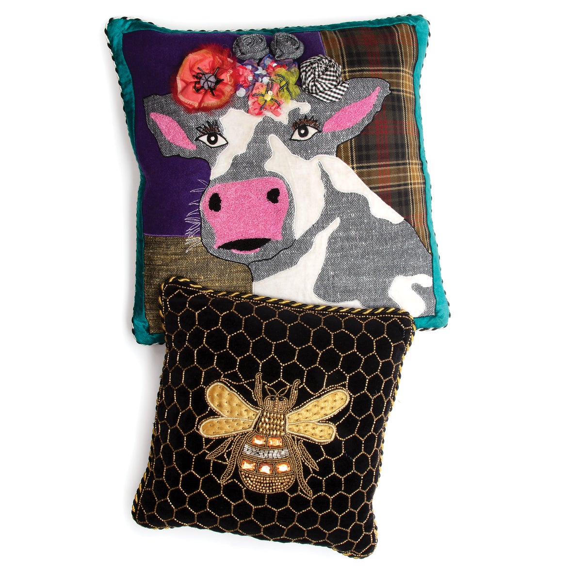 Queen Bee Black Throw Pillow - Image 4