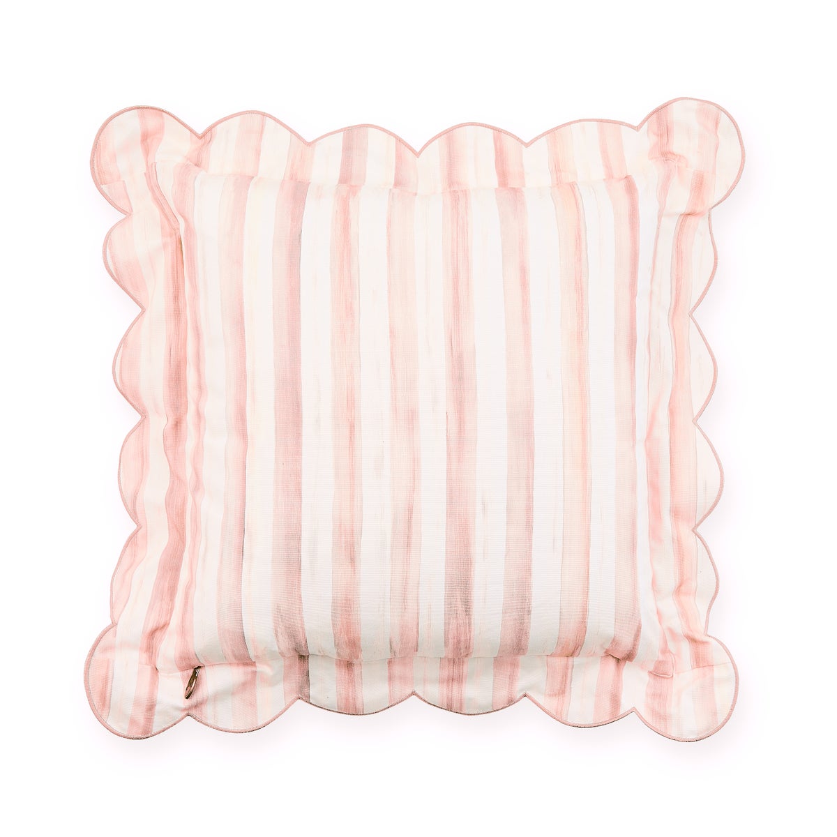 Rosy Check Reversible Scalloped Throw Pillow - Image 3