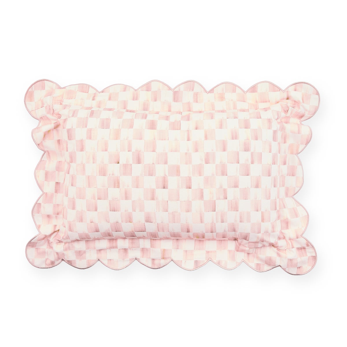 Rosy Check Reversible Scalloped Lumbar Throw Pillow