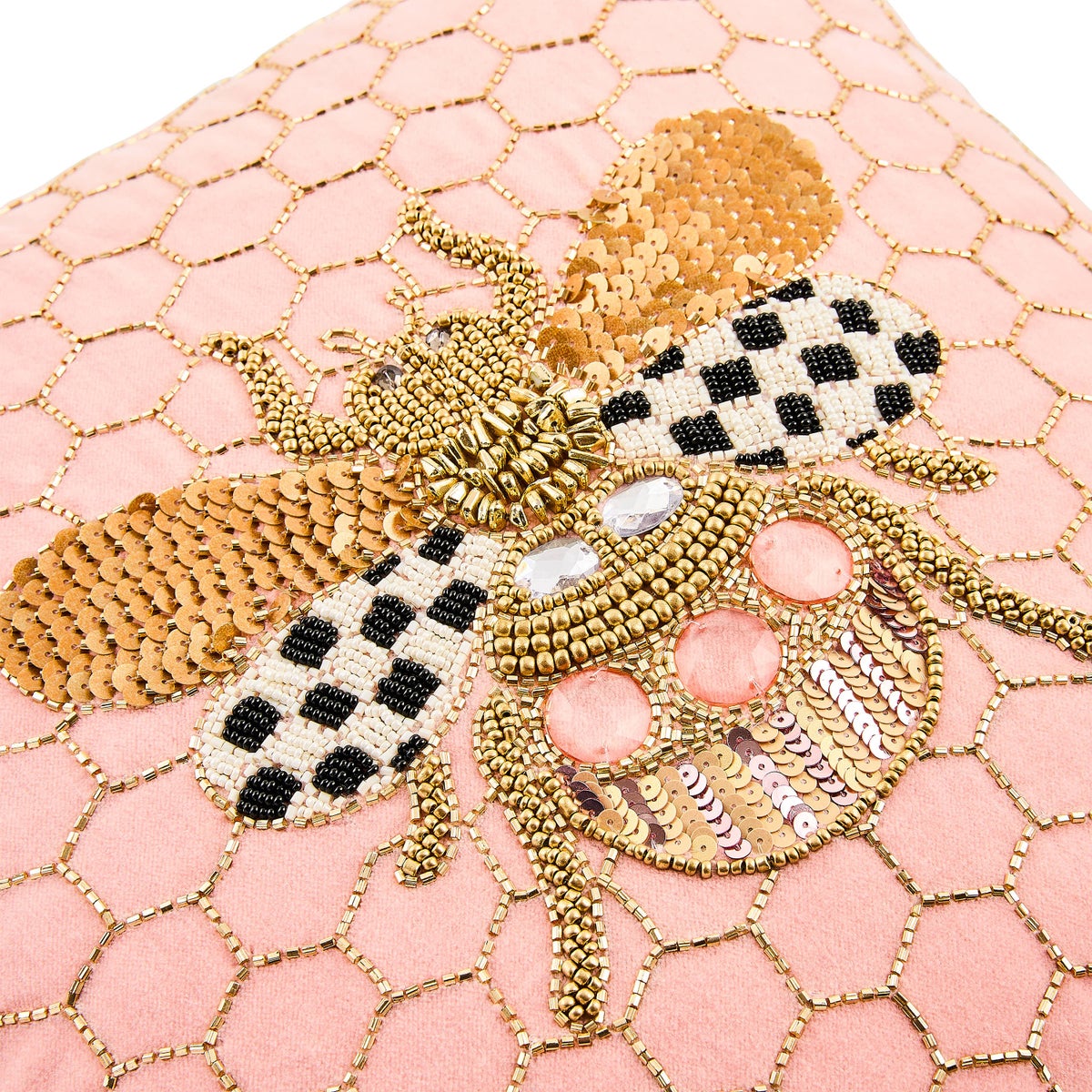 Queen Bee Pink Throw Pillow - Image 3