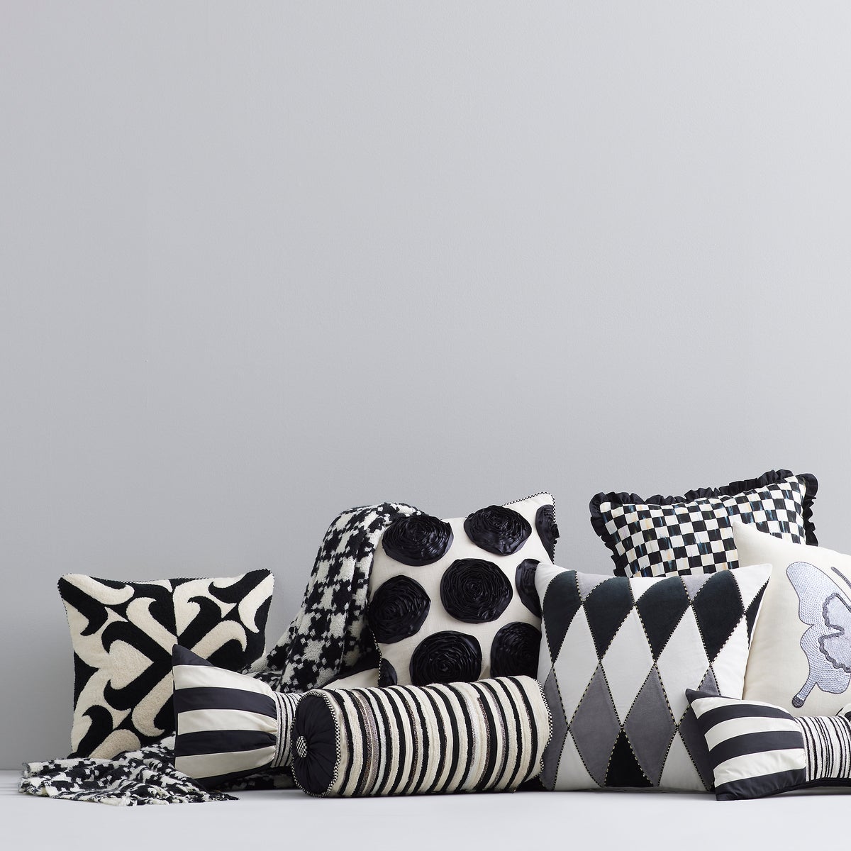 Courtly Check Ruffled Square Throw Pillow - Image 4