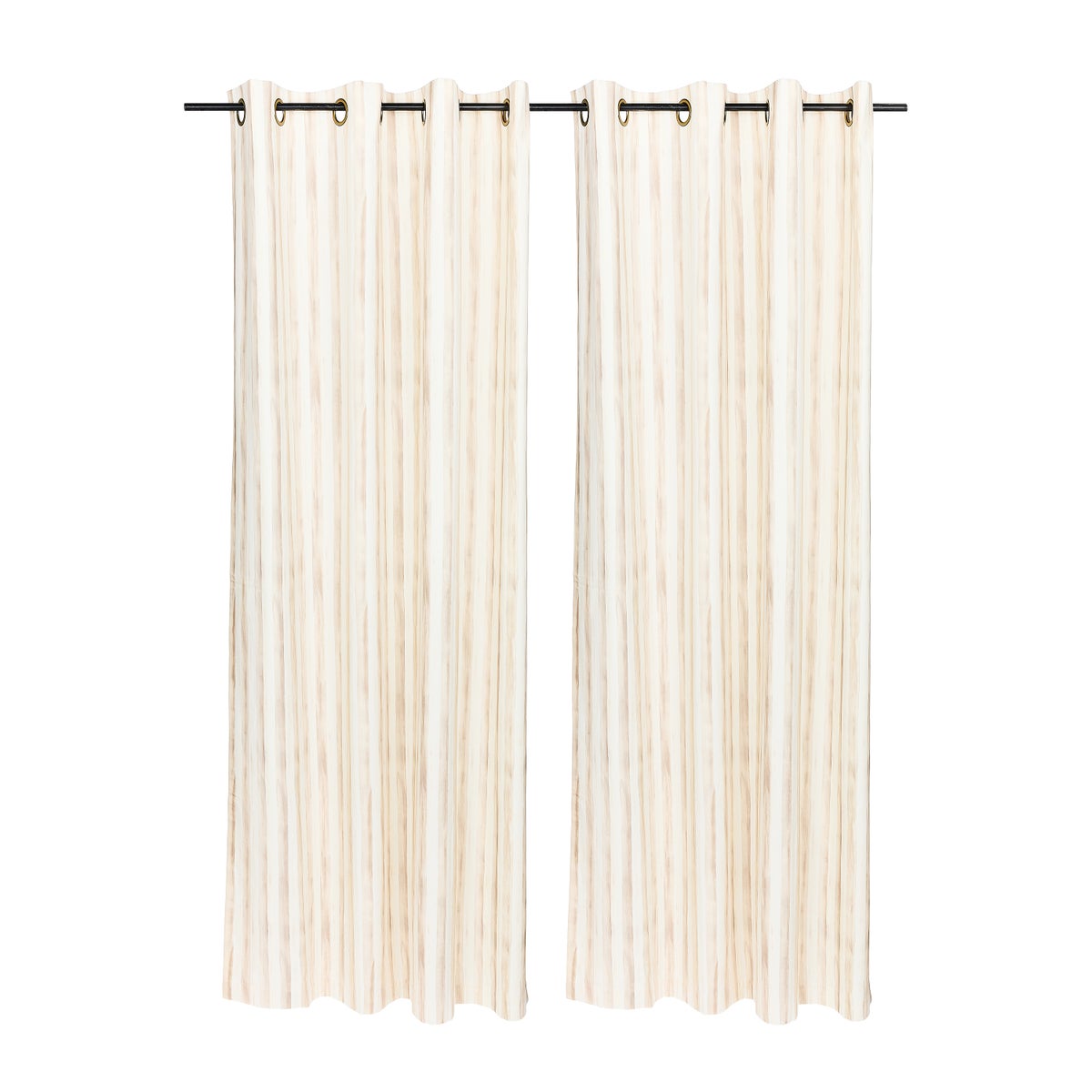 Mocha Stripe 84" Grommet Curtain Panel