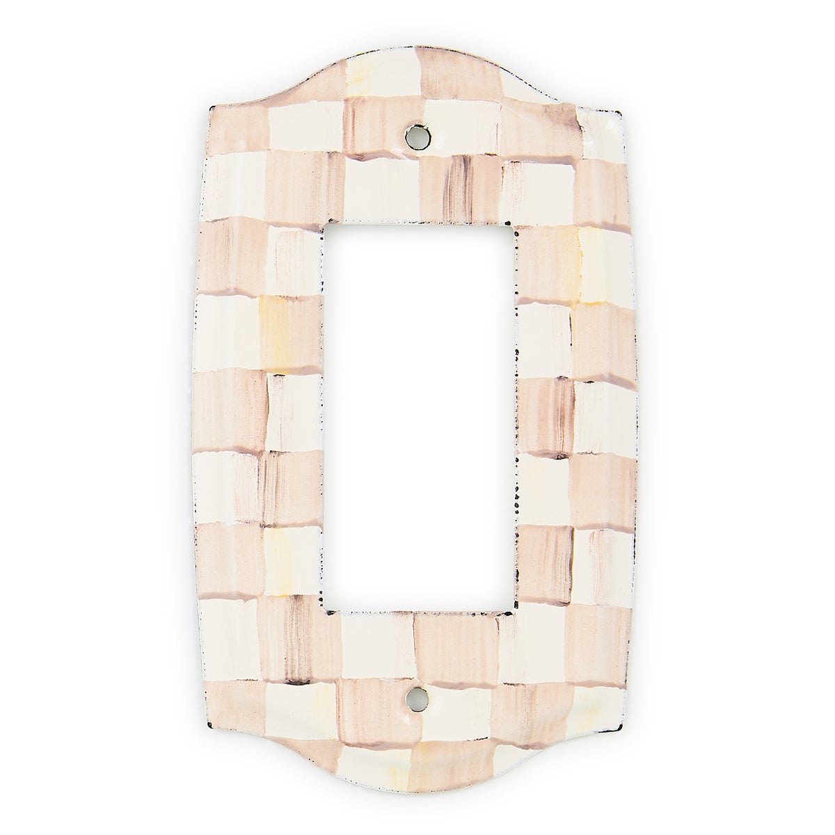 Mocha Check Single Rocker Switch Plate