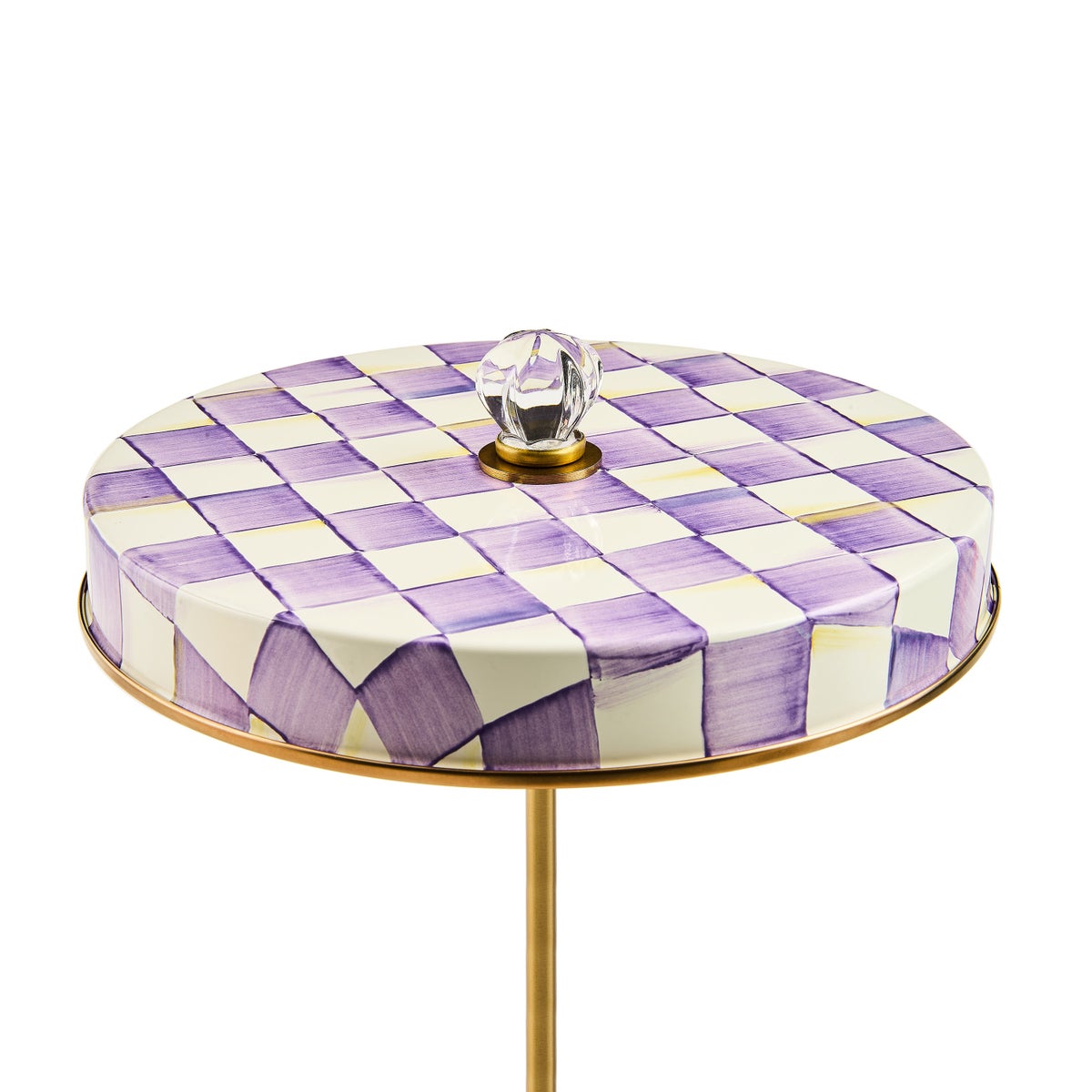 Violet Check LED Rechargeable Disk Table Lamp - Image 3