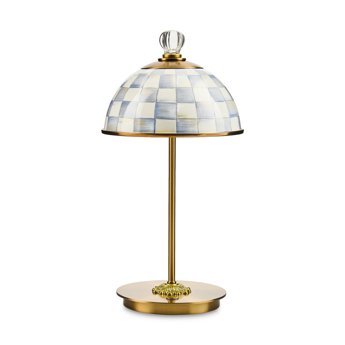 Sterling Check LED Rechargeable Dome Table Lamp