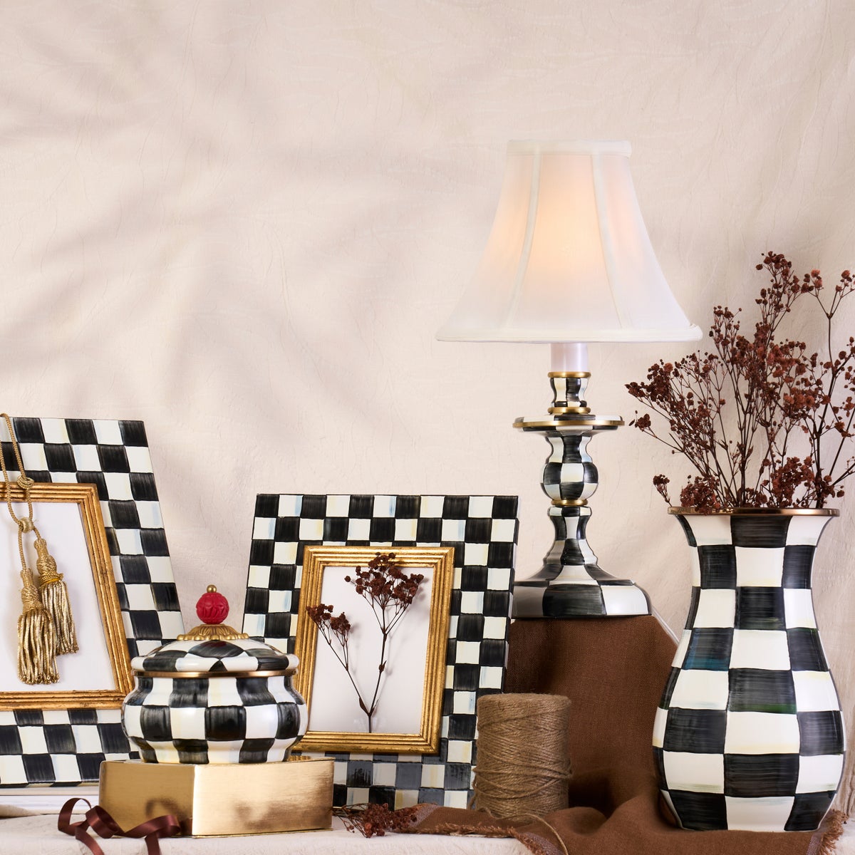 Courtly Check Candlestick Lamp - Image 6