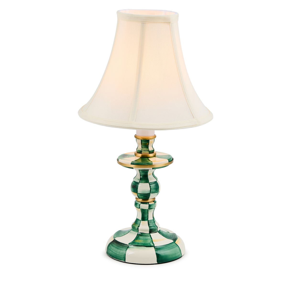 Emerald Check Candlestick Lamp - Image 4