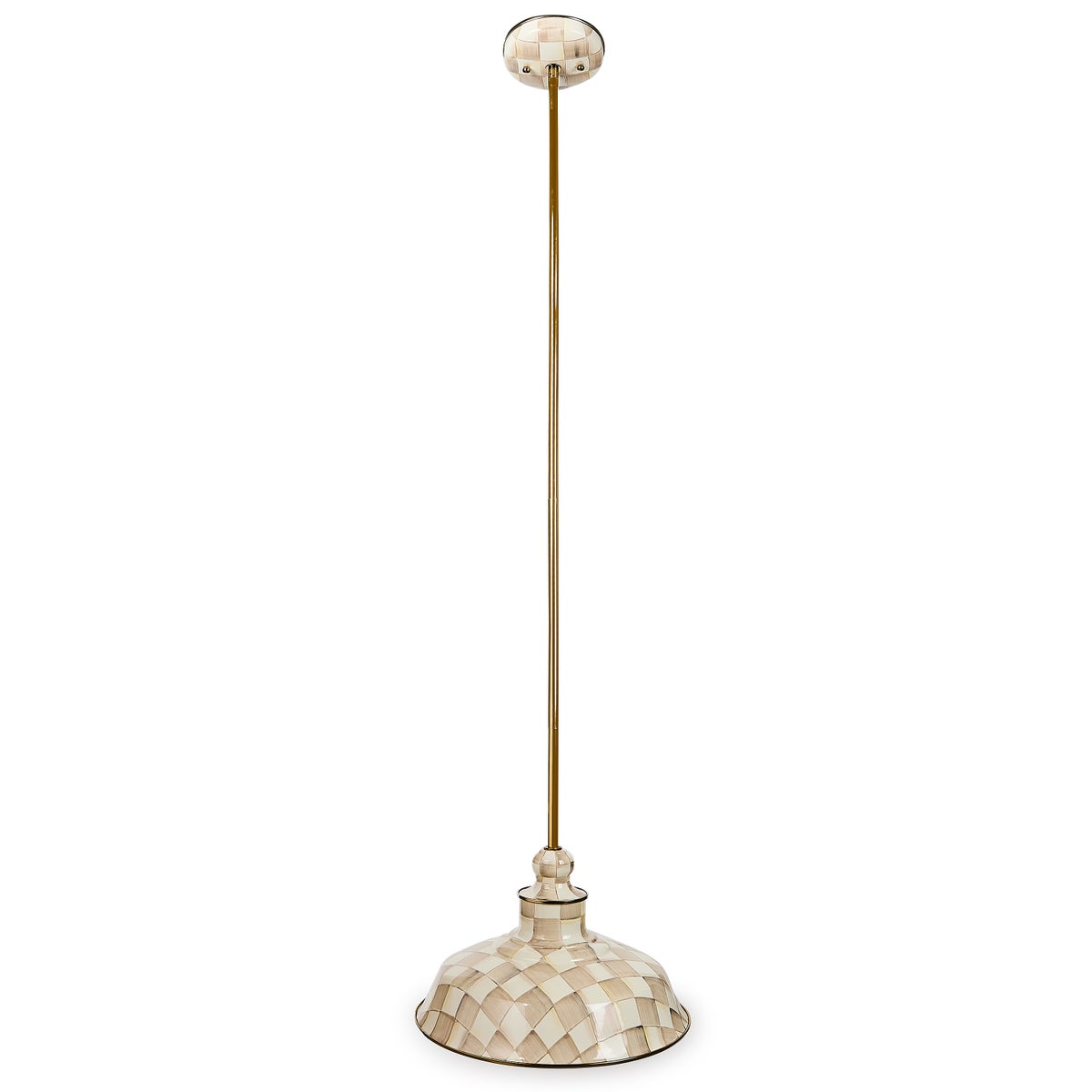 Mocha Check 12" Barn Pendant - Image 3