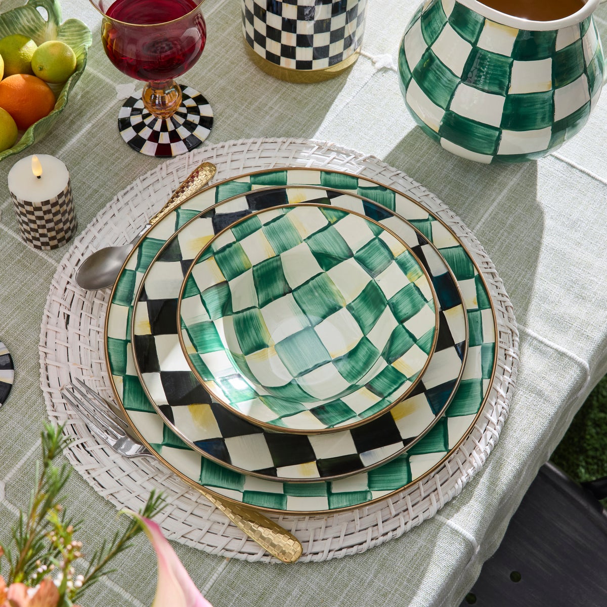 Emerald Check Charger/Plate - Image 6