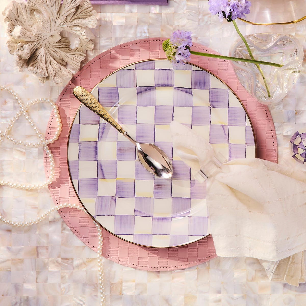 Violet Check Charger/Plate - Image 2