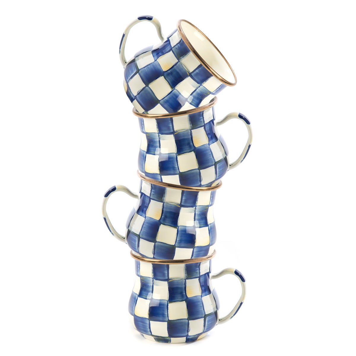 Royal Check Mugs, Set of 4